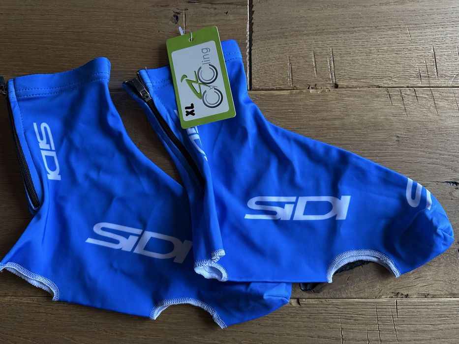 Ochraniacze na buty rowerowe SIDI, nowe, XXXL, lycra, niebieskie, okaz