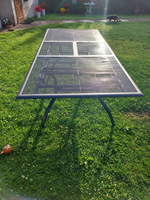 Stół ogrodowy aluminiowo szklany