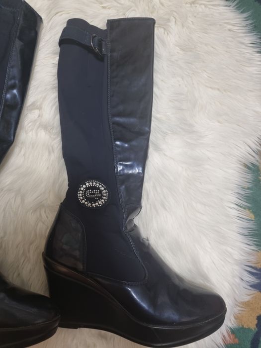 Kozaki przejściowe platforma 39 ciemny granat