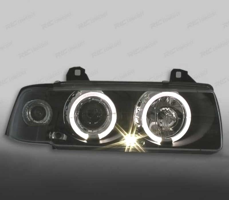 FARÓIS BMW E36 90-99 FUNDO PRETO ANGEL EYES