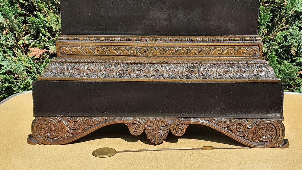 Zegar kominkowy brąz antyk XIXwiek sygnowany ogromny 72cm