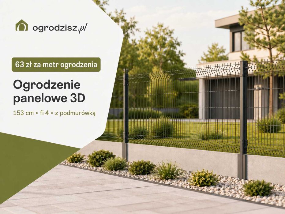 Ogrodzenie panelowe 3D 153 cm fi4 CHRZANÓW