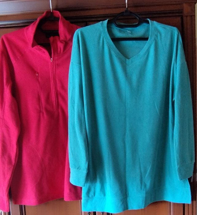 Кофточки р.L/52-54 бирюза и малиновая флис