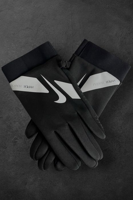 Rękawiczki Nike zimowe sportowe czarne dotykowe antypoślizgowe