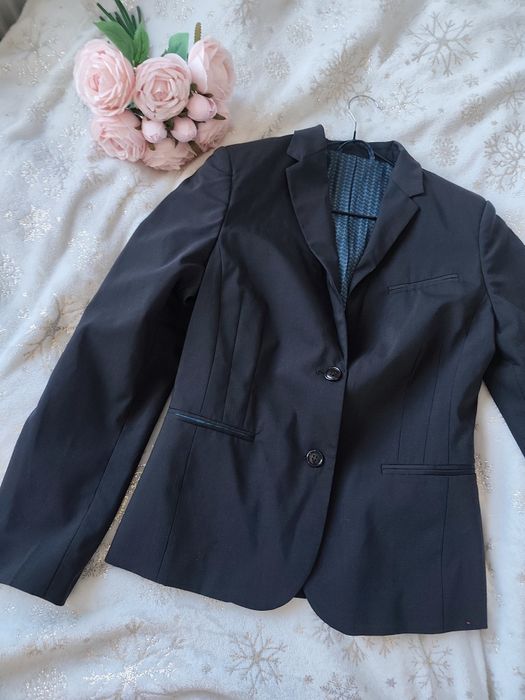 Brązowa czekoladowa marynarka ciemny brąz one dresscode s 36 m 38