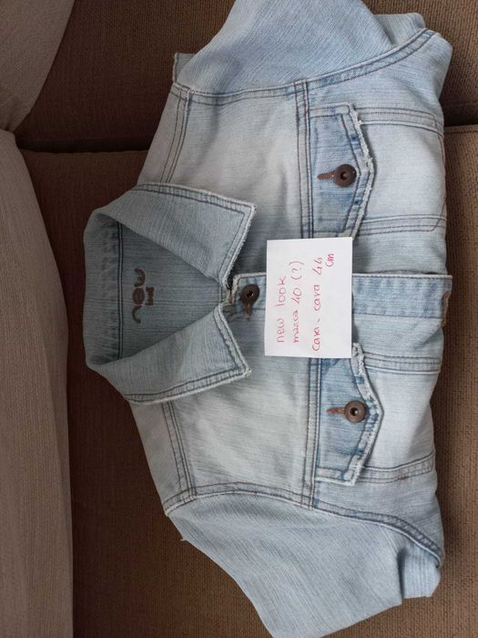 casaco de ganga clara New Look