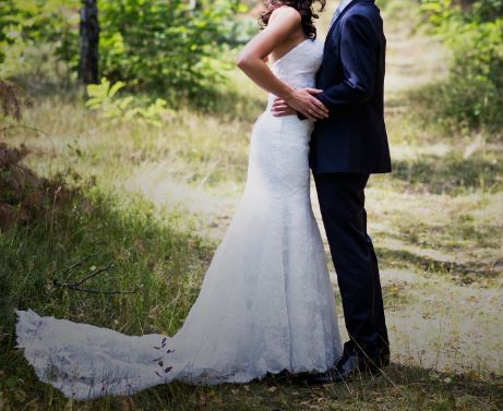 Suknia ślubna, syrena, koronka