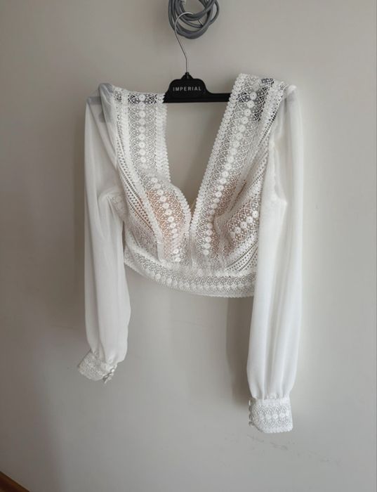 Vestido de Noiva Minimalista / Boho Chic – Tam. P Excelente Estado)