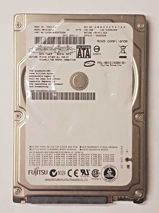 disco laptop MHY2160BH 160-GB 5.4K 2.5 8MB SATA fujitsu64584486252545120