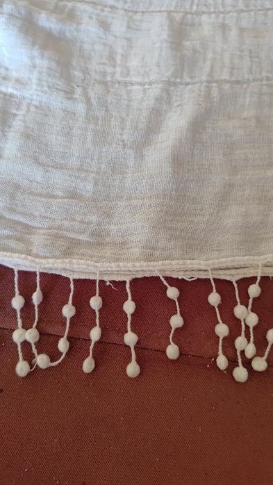 Szal boho śmietankowy  250x35