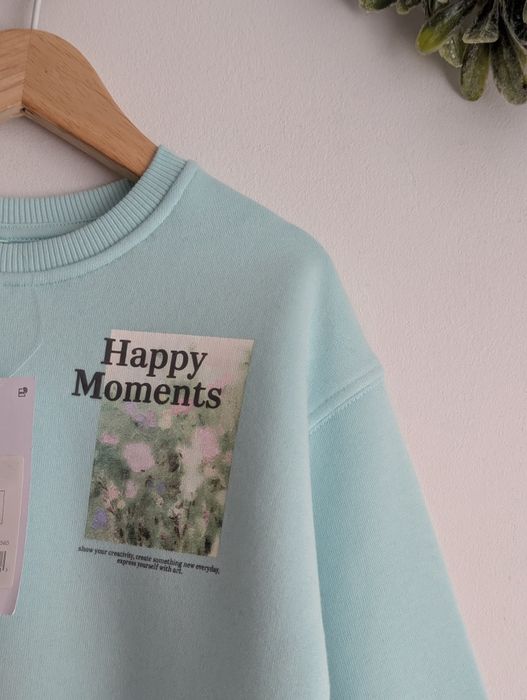 Bluza ocieplana 92/98 George turkusowa z nadrukiem