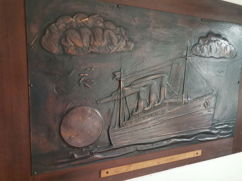 Relief miedziany - obraz "D. A. Kaiser Wilhelm 1907 Hamburg"
