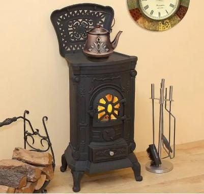Камін піч. Буржуйка чугунна 9квт чорна на 100м2