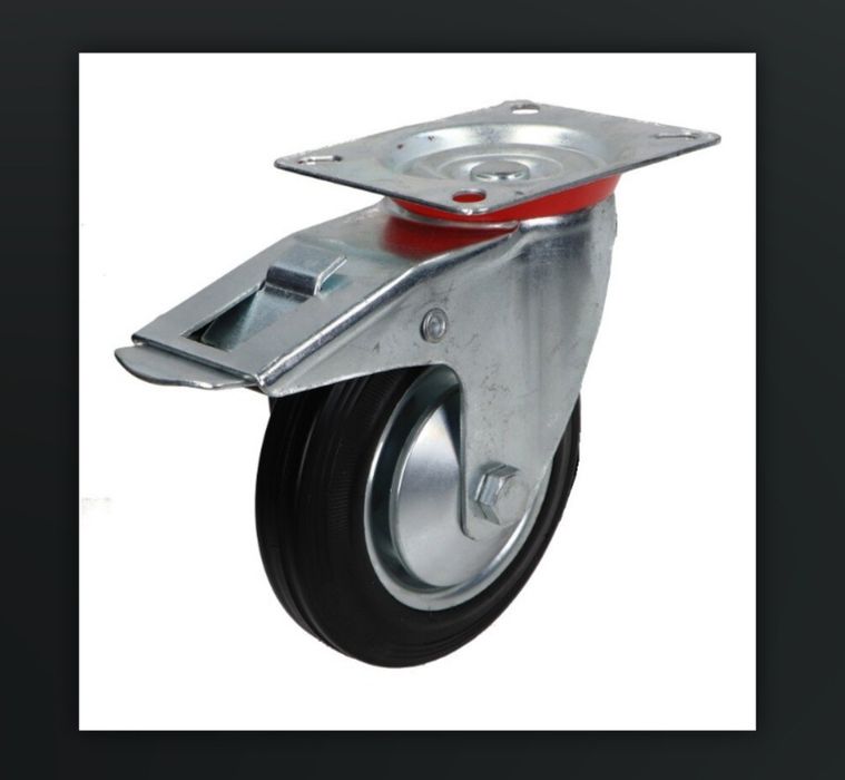 Koło skrętne 160 mm z hamulcem