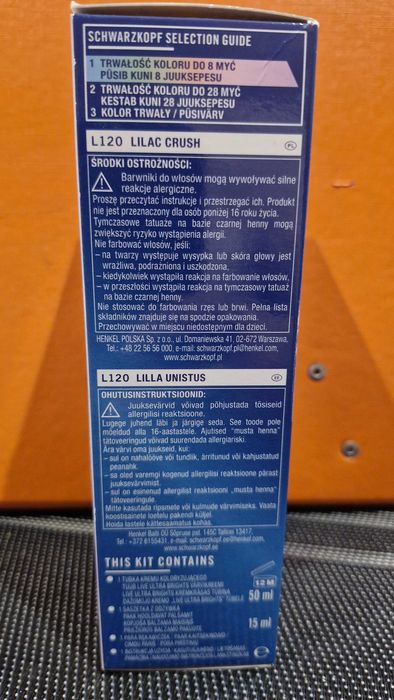 Farba do włosów Schwarzkopf LIVE Pretty Pastels L120 Lilac Crush