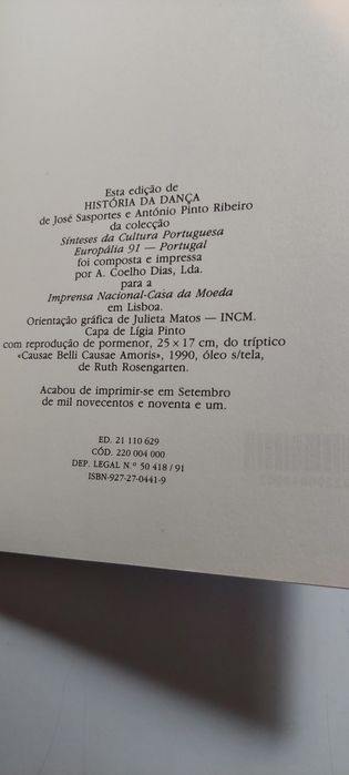 História da Dança - José Sasportes, António Pinto Ribeiro