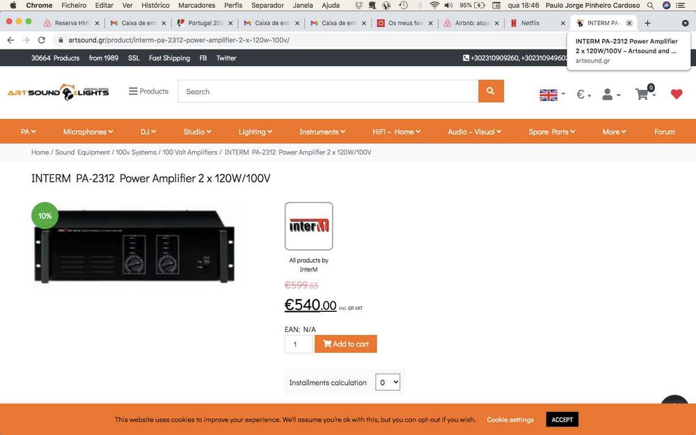 Pre Amplificador InterM PA - 2312