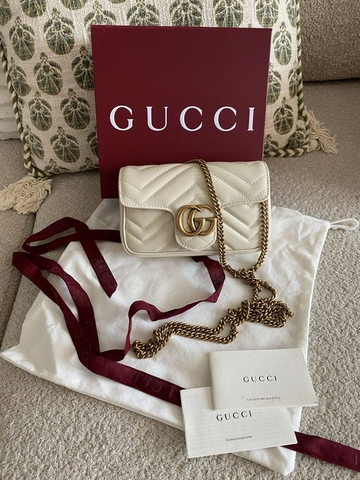 Gucci Marmont super mini biała ideał