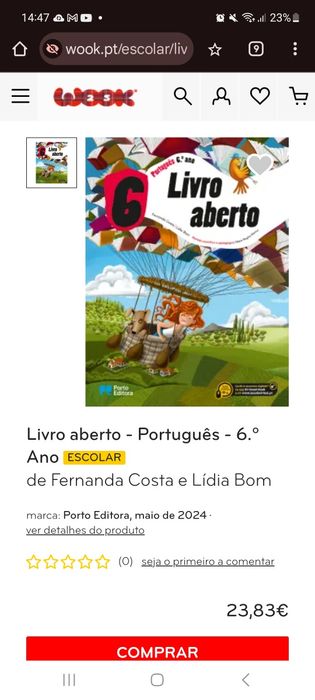 Manual Livro escolar de português Livro Aberto 6 ano