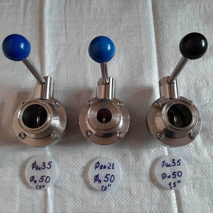 Кран дисковый нержавеющий для пищевых продуктов и др.