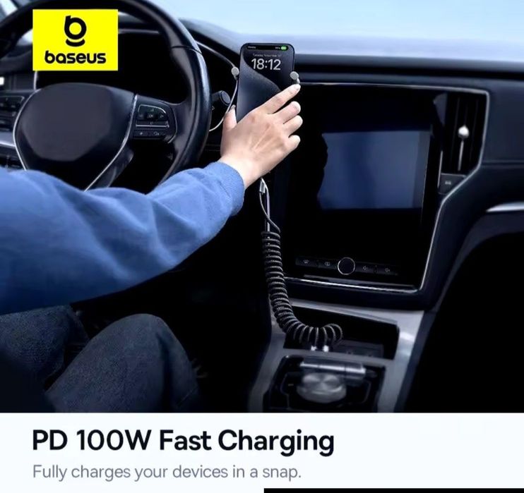 Якісний кабель  Baseus 100W  Type-C + C, швидка зарядка Power Delivery