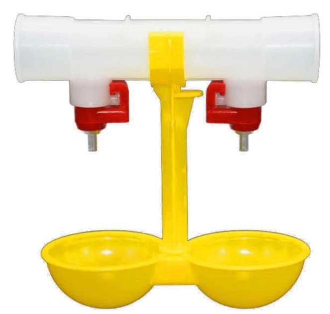 Ніпельна поїлка подвійна для курей - бройлерів та перепелів