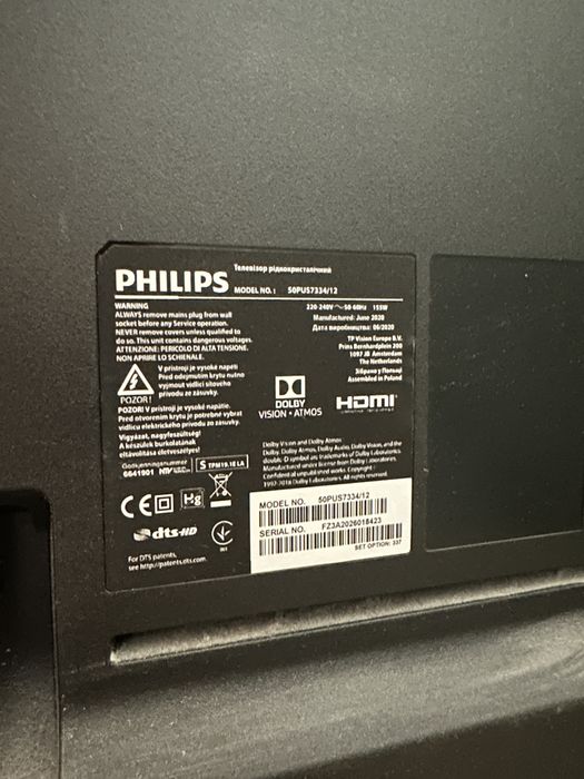 Philips 50” 4K UHD, Ambilight, Android TV