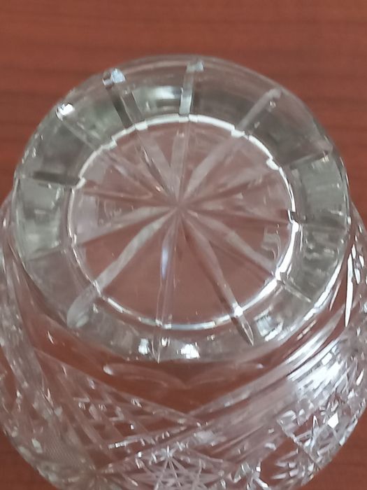 Cukiernica lub bombomierka kryształowa.  Vintage.