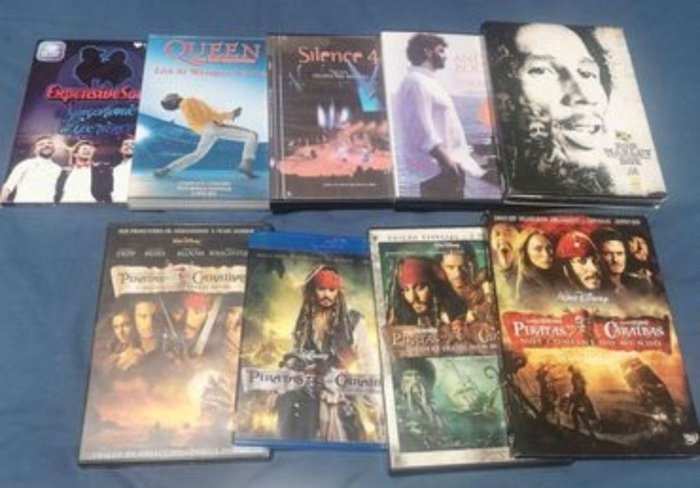 DVD's marvel e Piratas das Caraíbas