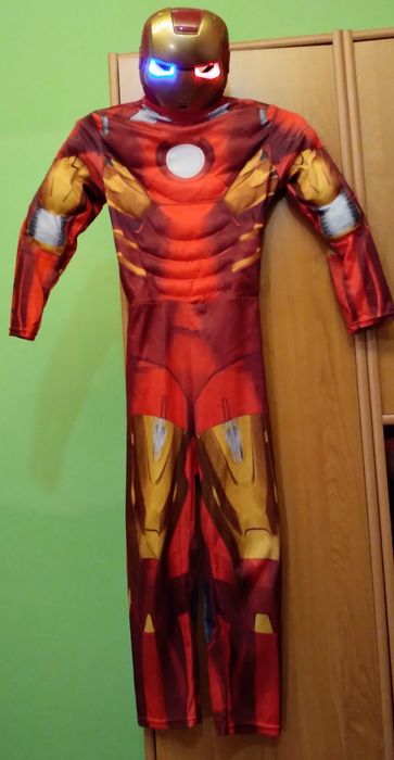 Strój przebranie IRON MAN ze świecącą maską