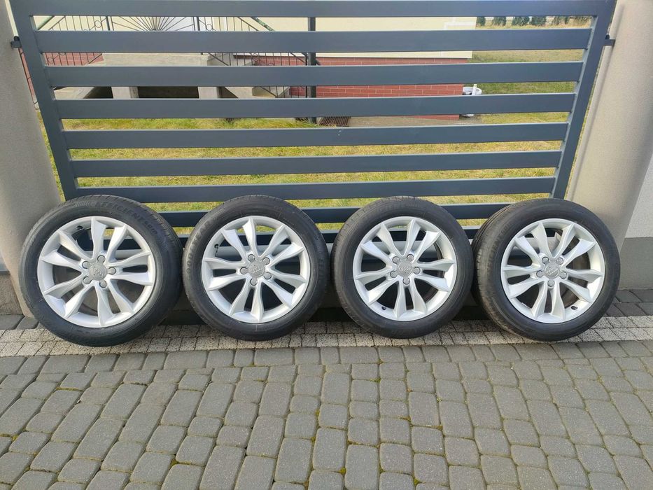 Alufelgi AUDI 17 cali komplet opony 7 mm - opony jak Nowe LATO.