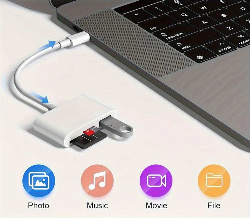 Кардрідер USB-C 3в1 SD TF USB для iPhone 15 iPad MacBook Android ноутбука ПК | Перевірено