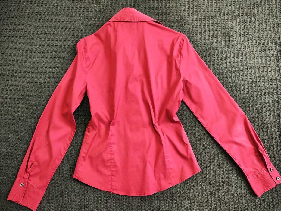 Klasyczna elegancka bluzka /koszula damska bordowa czerwona świąteczna