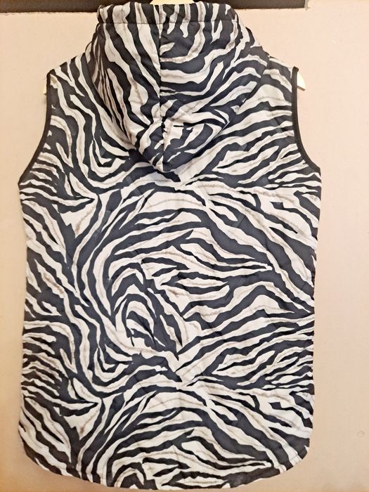 Bezrękawnik, kamizelka z kapturem zebra ,duże kieszenie od M do 2xl