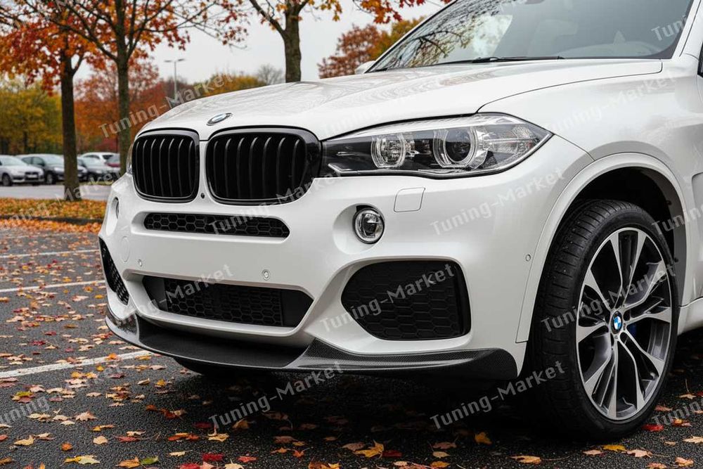 Накладка на передний бампер сплиттер BMW X5 F15, диффузор сплиттера заднего  бампера БМВ Х5 Ф15