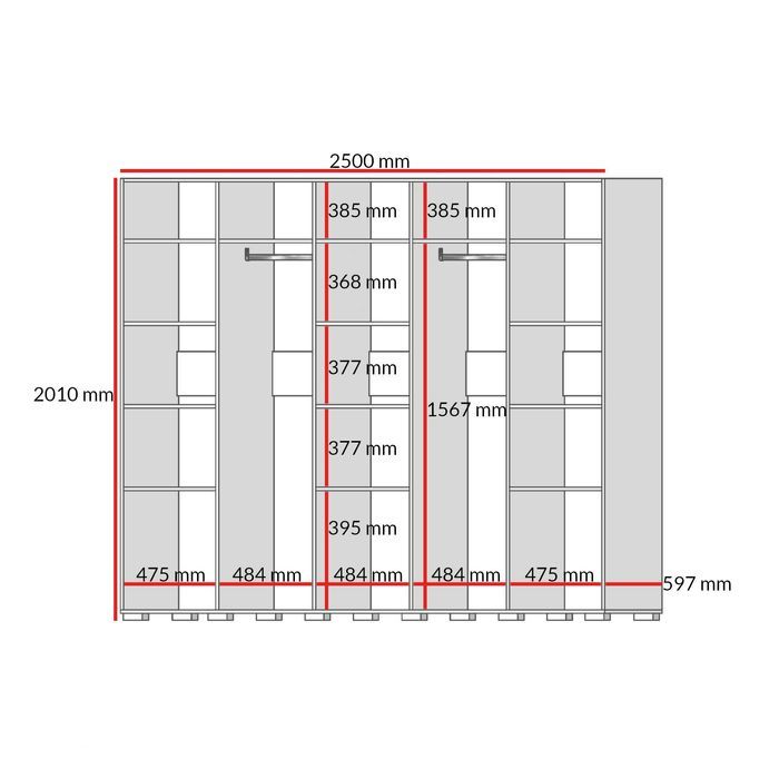 Szafa uchylna Napoli 5D 250 8 wariantów [Darmowa Dostawa]