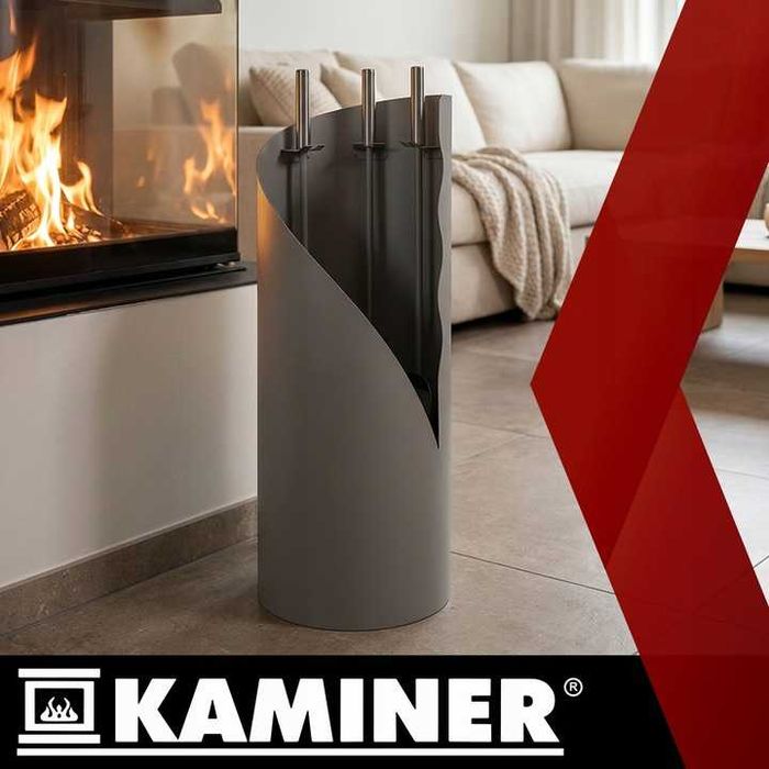 Przybory Kominkowe Akcesoria do Kominka Pieca Loft Stalowe NOWE Stojak