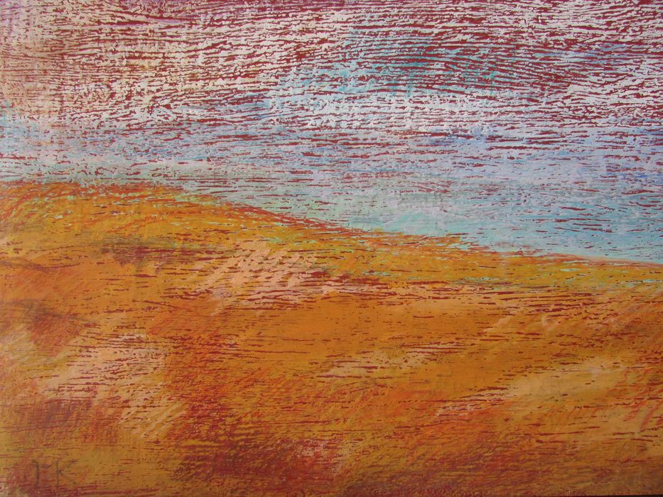 Plaża - rysunek pastelem