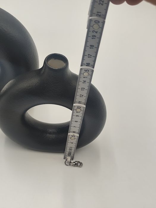 Nowoczesny zestaw 2 wazonów ceramicznych czarne donuty dekoracyjne