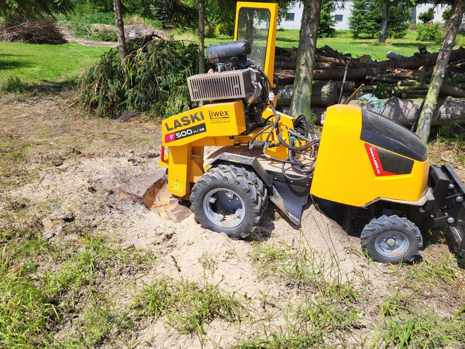 Frezowanie pni, usuwanie pni korzeni drzew, mulczowanie, wycinka drzew
