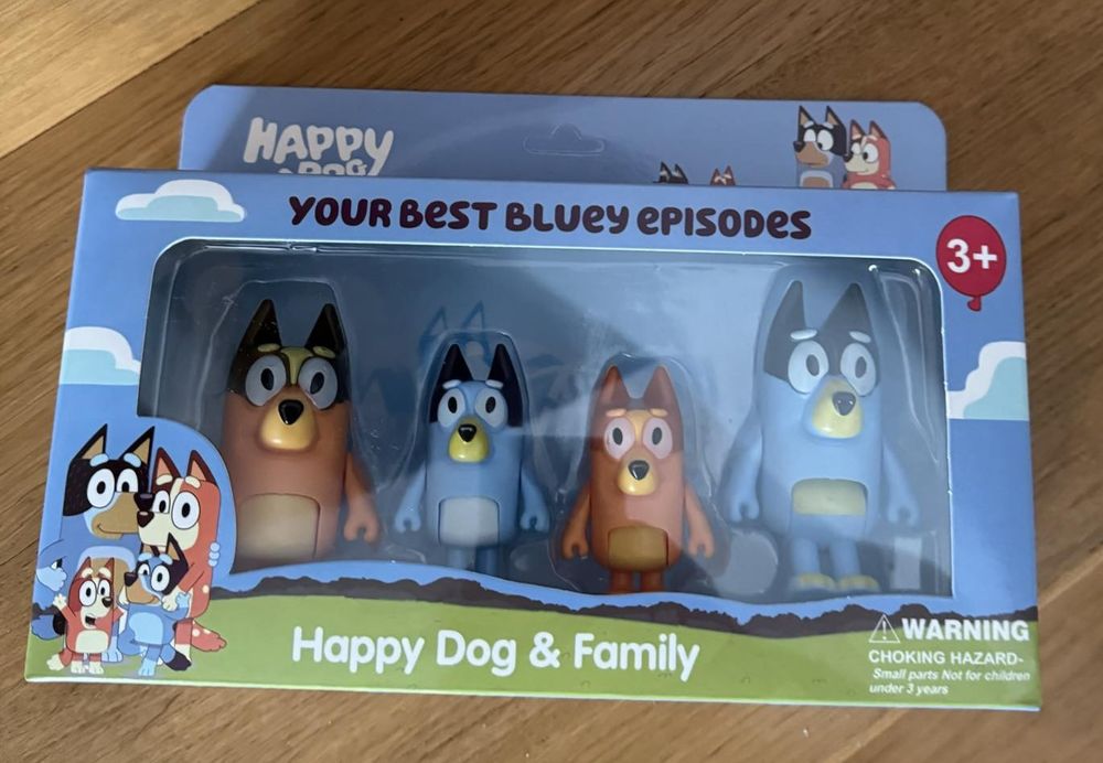 Bluey Happy Dog & Family,
 ruchome figurki