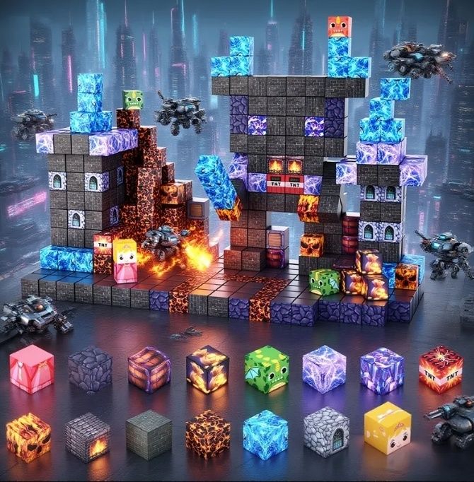 Магнітний конструктор у стилі Minecraft 100 шт