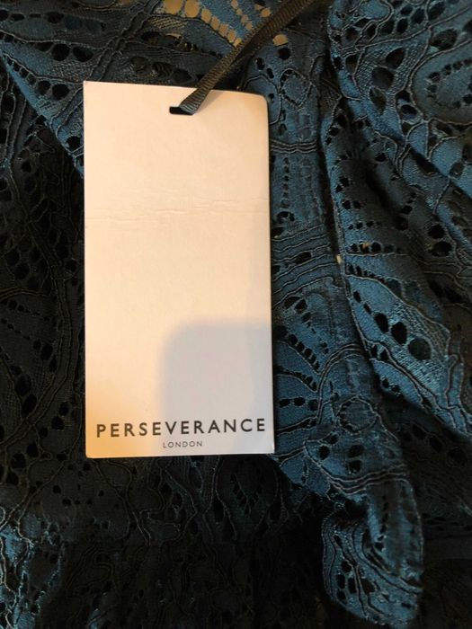 vestido azul renda novo com etiqueta perseverance london S