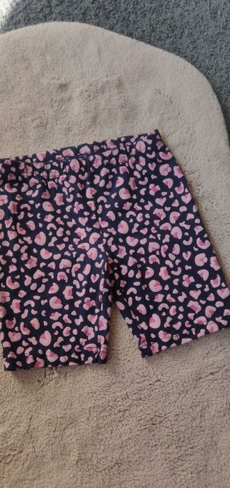 Legginsy krótkie kolarki spodenki szorty 128/134 łatki cętki