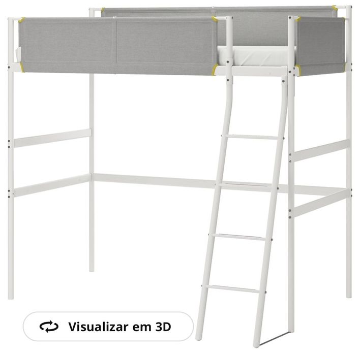 Cama alta IKEA VITVAL + secretária