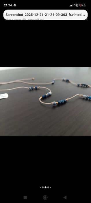Naszyjnik lapis lazuli sodalit miłorzęb stal