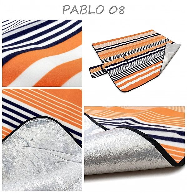 Koc PIKNIKOWY plażowy mata plażowa DUŻA XXL 200x200 z izolacją wodoopo