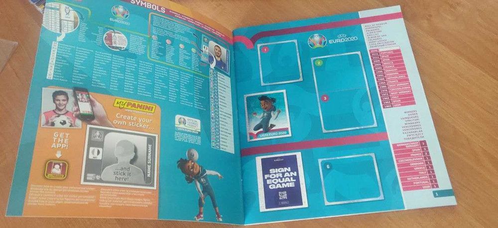Альбом panini euro 2020 Tournament edition blue частково заповнений
