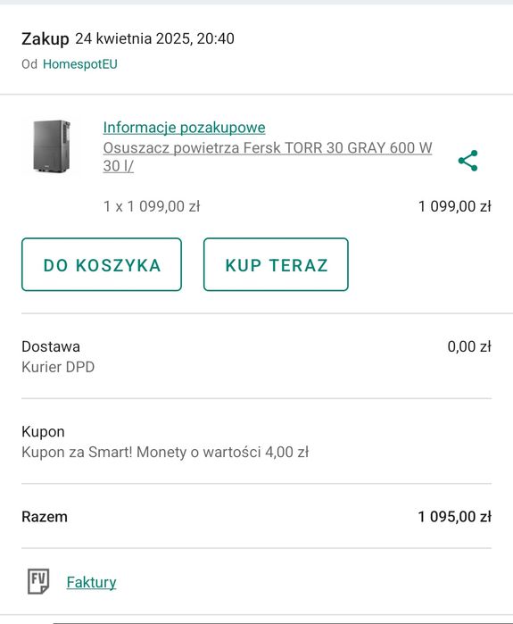 Osuszacz powietrza, pochłaniacz wilgoci FERSK