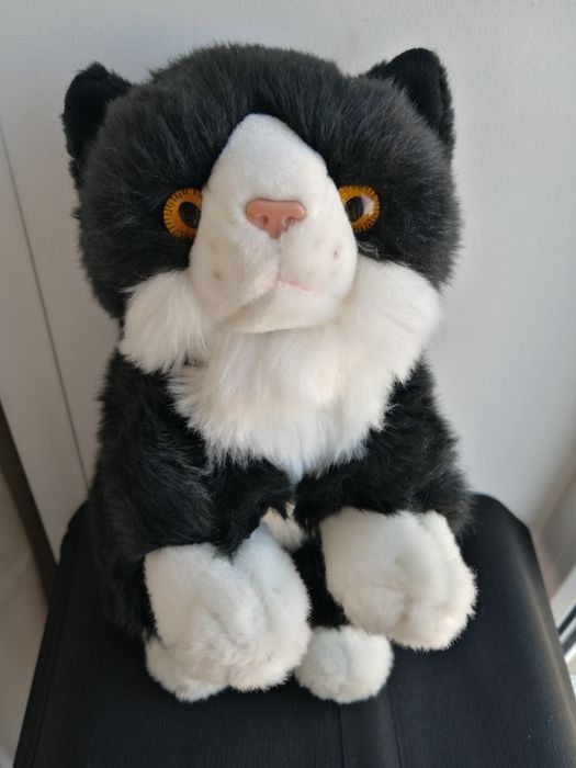 Котик Keel Toys чорний м'яка іграшка кіт гарний чорно білий: 450